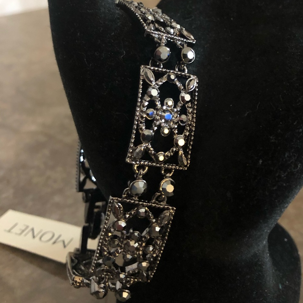 Beautiful Vintage Monet Rhinestone and Marcasite Bracelet